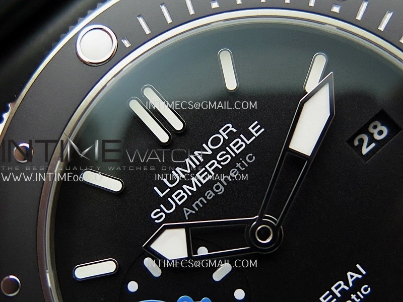 PAM1389 Titanium Submersible Black Ceramic Bezel VSF 1:1 Best Edition Black Dial On Black Rubber Strap P.9010 Clone
